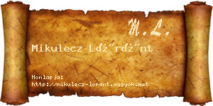 Mikulecz Lóránt névjegykártya