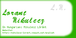 lorant mikulecz business card